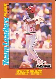 1988 Fleer Team Leaders Baseball Cards 020      Willie McGee